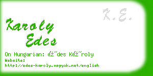 karoly edes business card